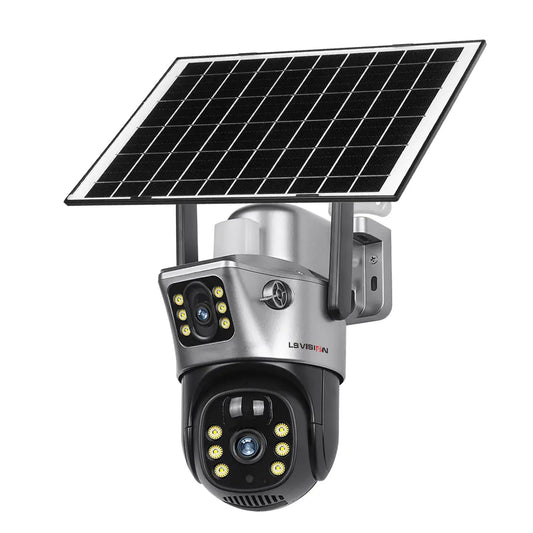 SENTINEL Cámara Solar de Doble Lente 4K con WiFi 360°