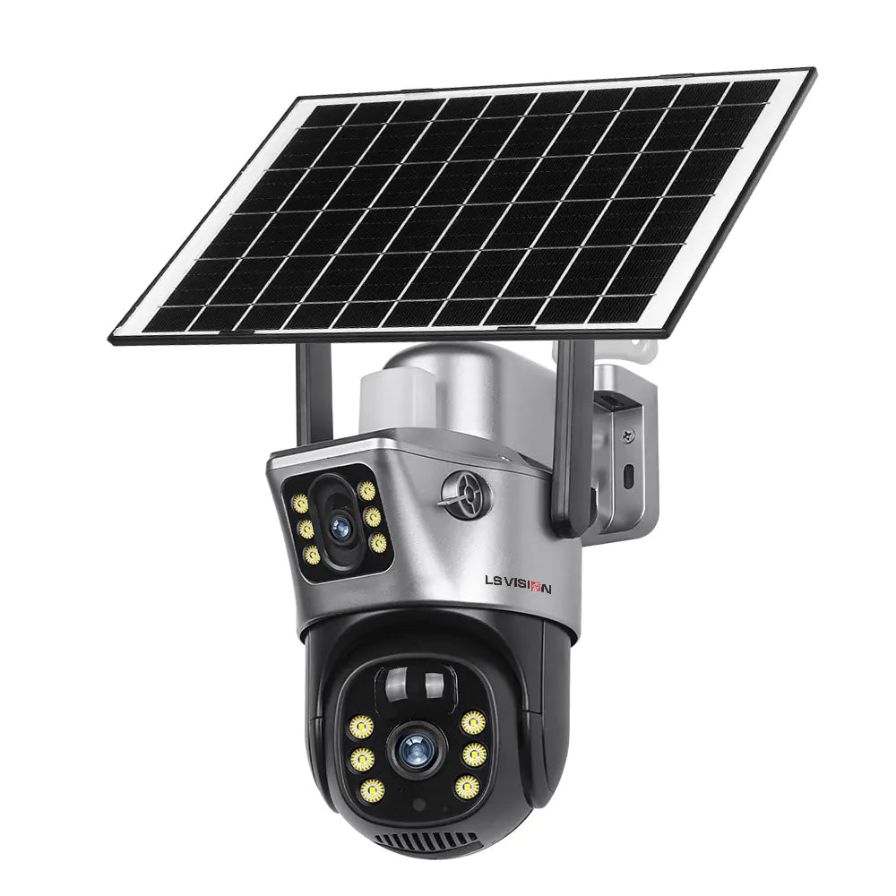 SENTINEL Cámara Solar de Doble Lente 4K con WiFi 360°